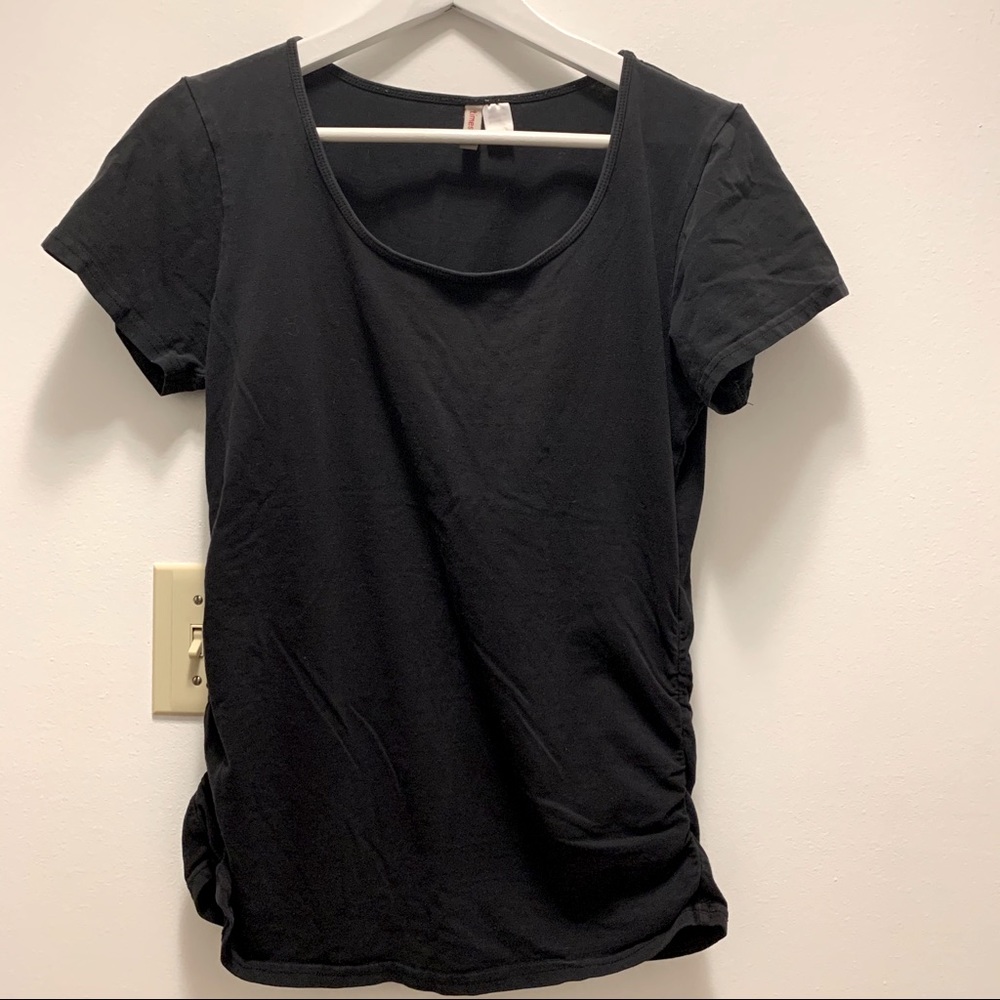 Classic Black Maternity Scoop Neck Tee